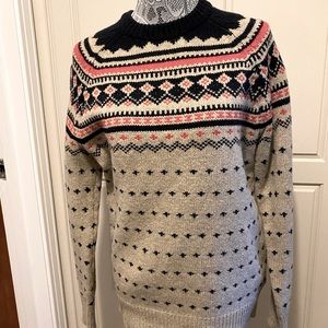 JCrew sweater black, tan and red men’s sweater Size Small.